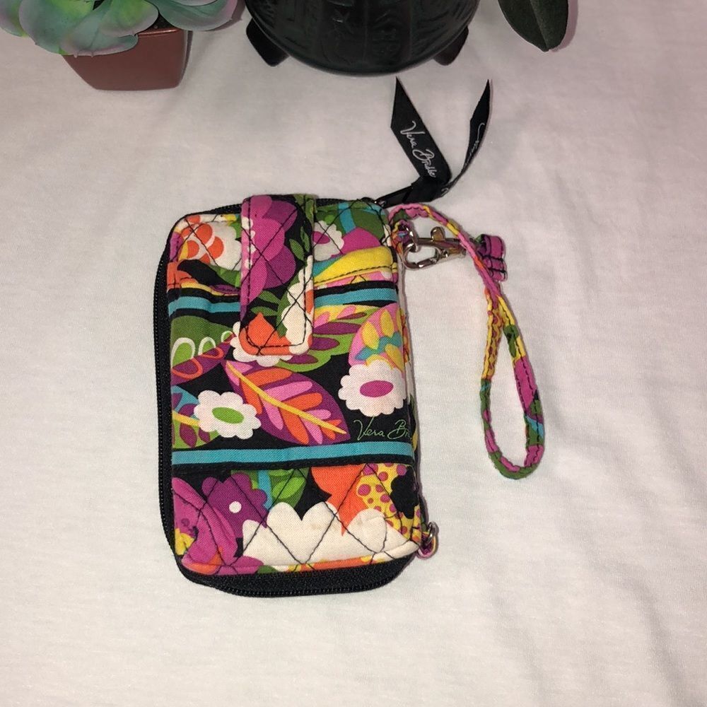 Vera Bradley Va Va Bloom Floral Cotton Quilted Wristlet Zip Around Wallet - Picture 2 of 12